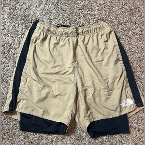 The North Face Men's Tan and Black Shorts